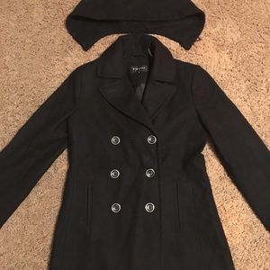 Peacoat with detachable hood